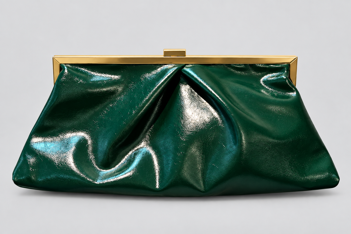 Clutch mit Schulterriemen – Smaragdgrün