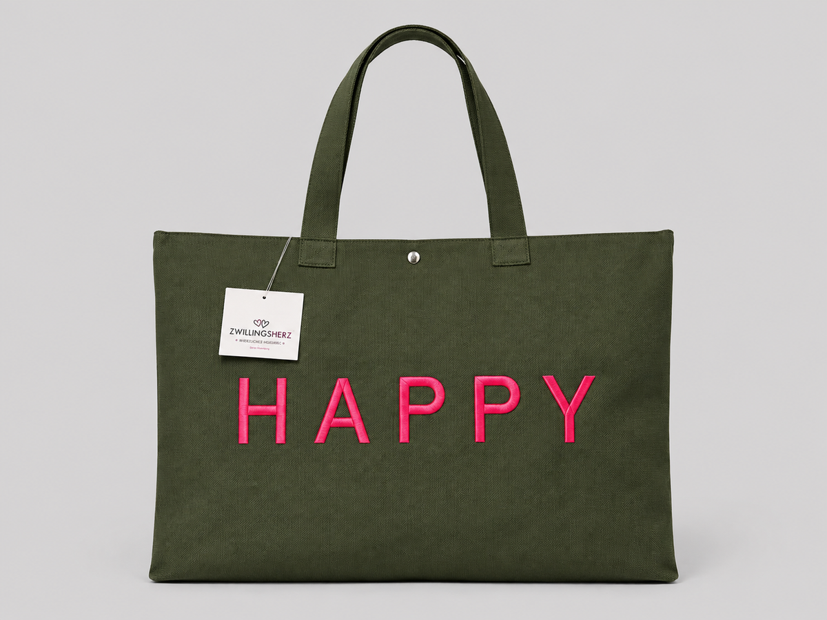 Shopper-Tasche „HAPPY“ von Zwillingsherz