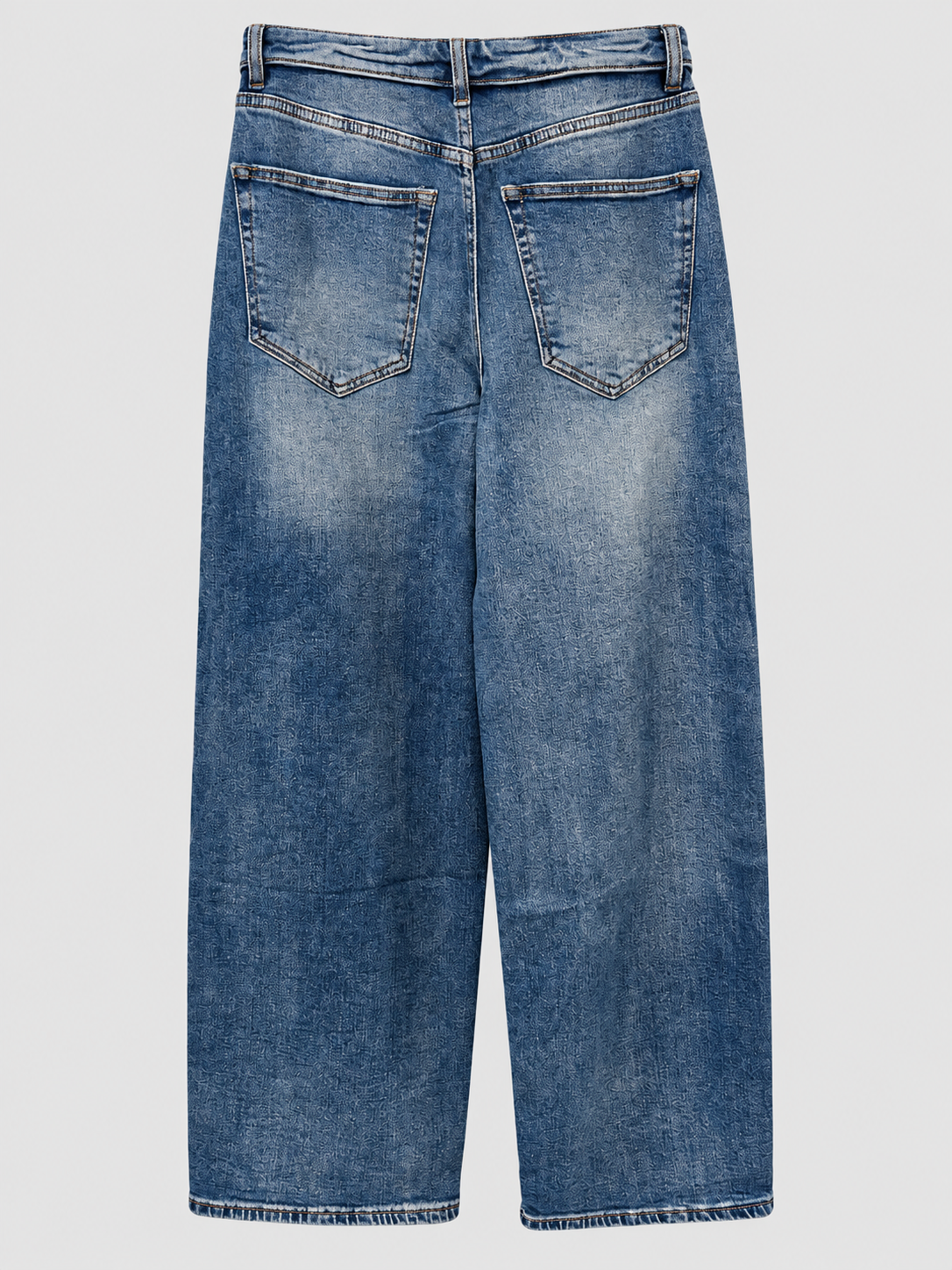 Wide-Leg Jeans im Destroyed-Look – Blau