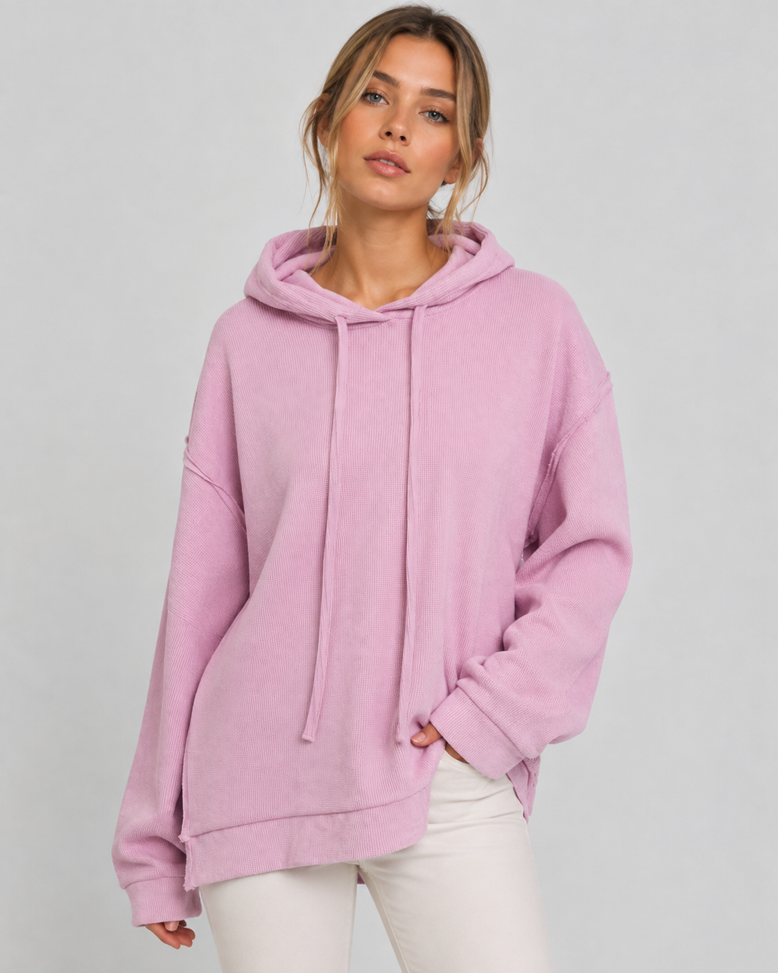 Flauschiger Oversize Hoodie von Zwillingsherz in Rosa