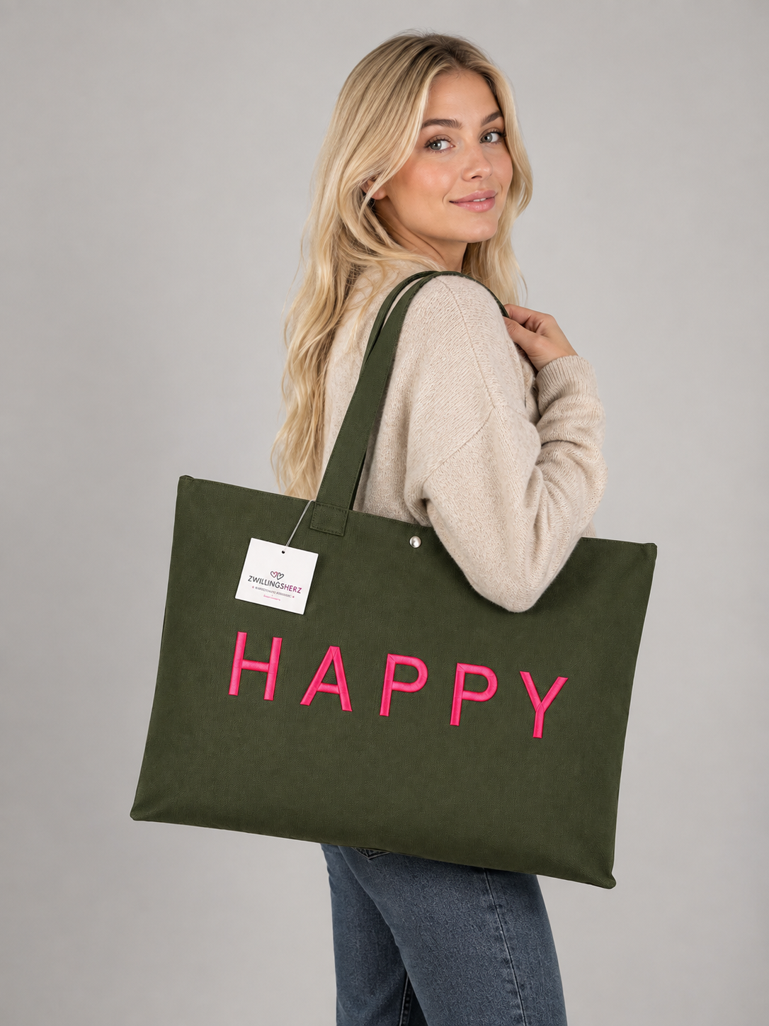 Shopper-Tasche „HAPPY“ von Zwillingsherz