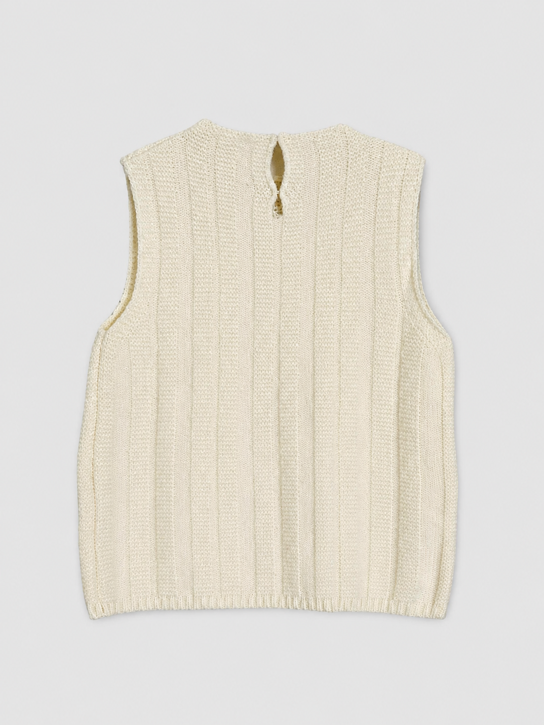 Stricktop mit Perlenbesatz – Cremeweiß