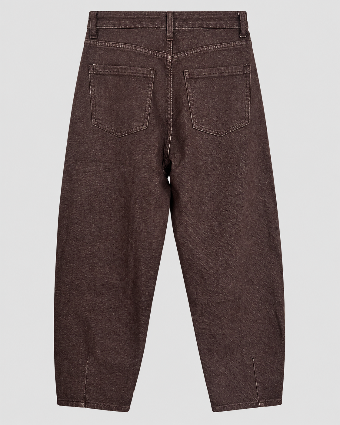 Dunkelbraun melierte High-Waist-Jeans